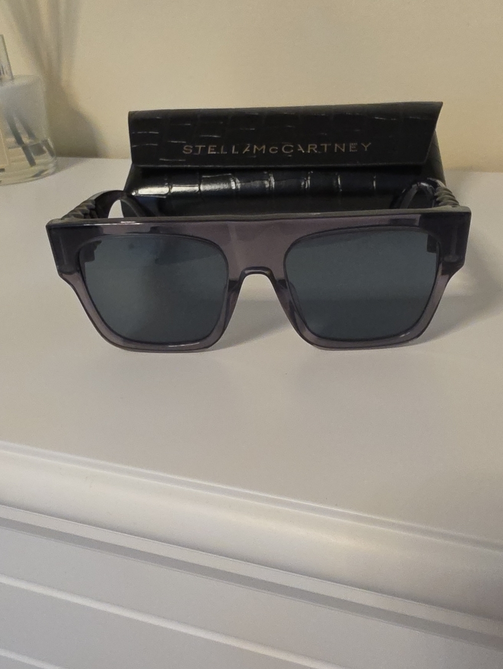 Stella McCartney Translucent Smoke Square Sunglasses